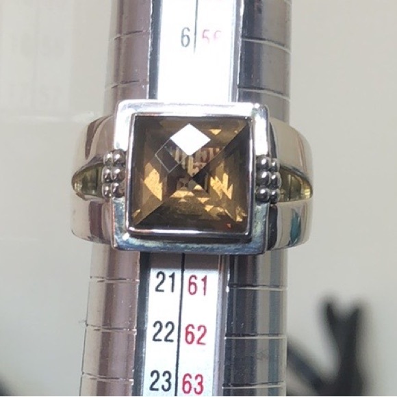 MICHAEL DAWKINS Smokey Quartz Sterling Silver Faceted Checkerboard Cut Ring Sz9 - Picture 9 of 16